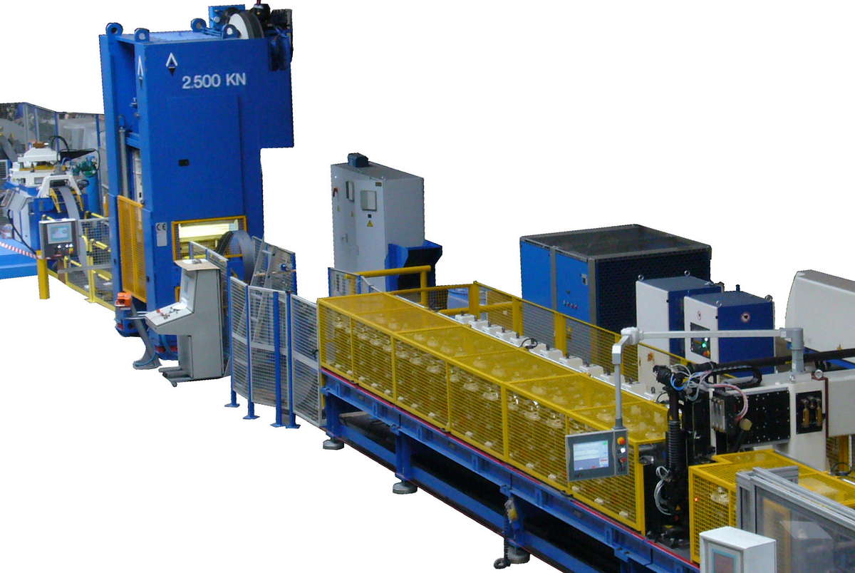 Production line for manufacturing shelving units